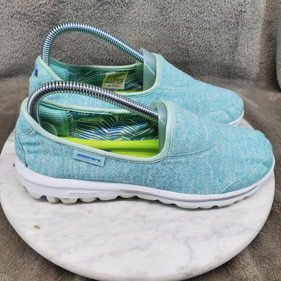Skechers Shoes Womens 7.5 Go Walk Mint Green Slip-On Sneakers - Picture 6 of 8